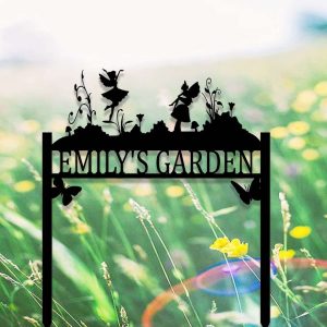 Personalized Fairy Butterfly Garden Decorative Custom Metal Sign 3