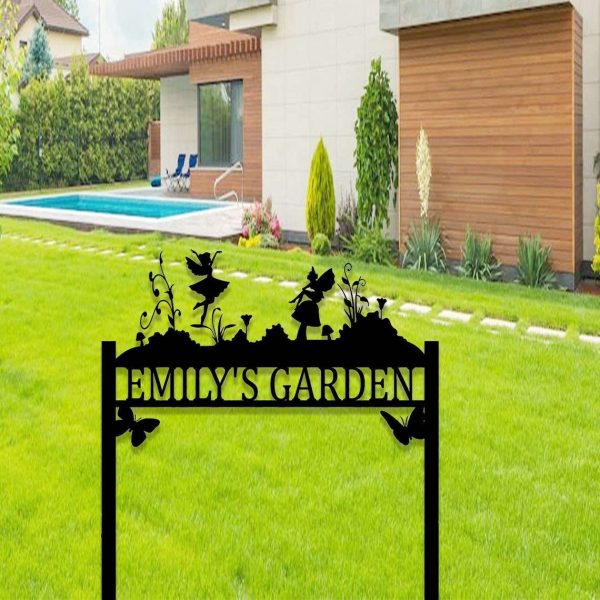 Personalized Fairy Butterfly Garden Decorative Custom Metal Sign