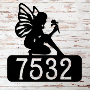 Personalized Fairy Choose Style Address Sign House Number Plaque Custom Metal Sign