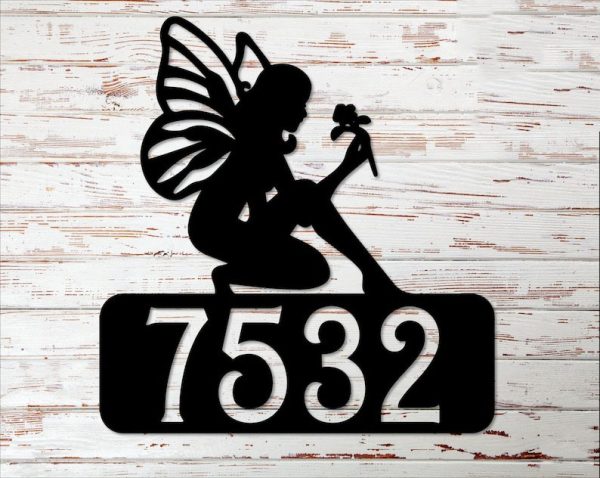 Personalized Fairy Choose Style Address Sign House Number Plaque Custom Metal Sign