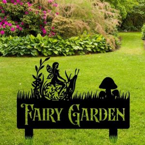 Personalized Fairy Garden Sign Post Decorative Custom Metal Sign 2