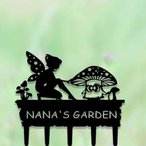 Personalized Fairy Mushroom Garden Yard Stakes Decorative Custom Metal Sign 2