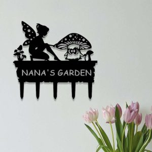 Personalized Fairy Mushroom Garden Yard Stakes Decorative Custom Metal Sign 4