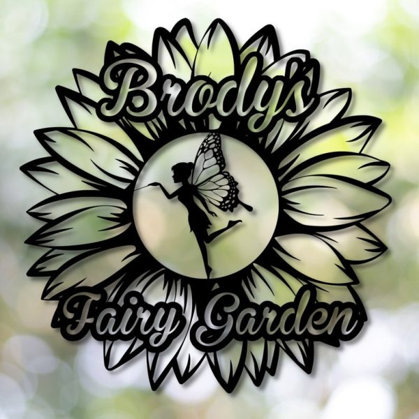 Personalized Fairy Sunflower Garden Decorative Custom Metal Sign