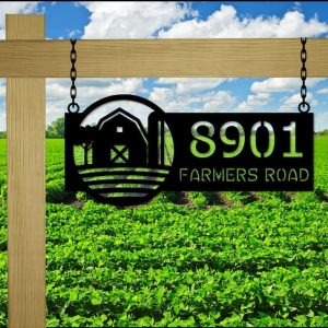 Personalized Farm Barn Address Sign Choose Style House Number Plaque Custom Metal Sign 3