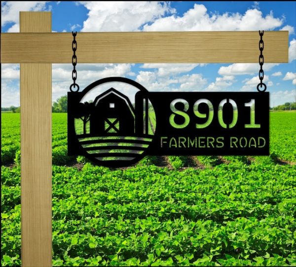 Personalized Farm Barn Address Sign Choose Style House Number Plaque Custom Metal Sign