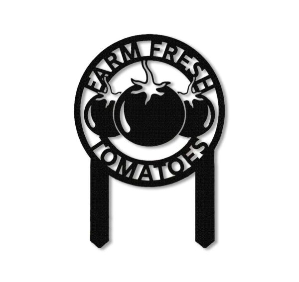 Personalized Farm Fresh Tomato Garden Stakes Decorative Custom Metal Sign