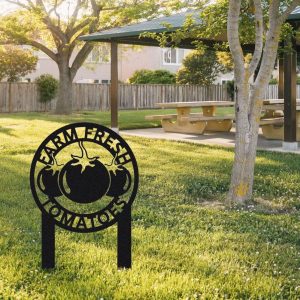 Personalized Farm Fresh Tomato Garden Stakes Decorative Custom Metal Sign 4