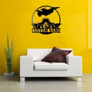 Personalized Fighter Jet Pilot Sign Aircraft Hangar Pilot Name Sign Airforce Patriotic Decor Gift Custom Metal Sign 2