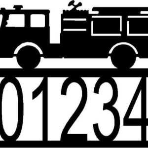 Personalized Fire Truck  Fire Engine Address Sign House Number Plaque Custom Metal Sign