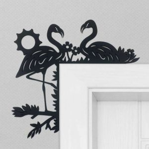 Personalized Flamingo Door Corner Garden Decorative Custom Metal Sign 2