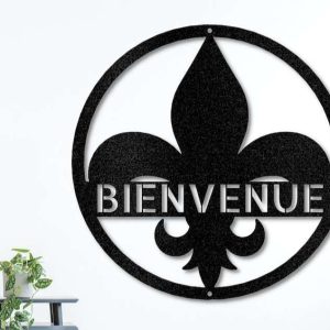 Personalized Fleur de Lis Address Sign House Number Plaque Custom Metal Sign 4