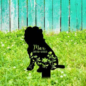 Personalized Floral Affenpinscher Memorial Sign Yard Stakes Affenpinscher Grave Marker Cemetery Decor Custom Metal Sign 1