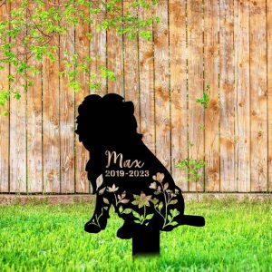 Personalized Floral Affenpinscher Memorial Sign Yard Stakes Affenpinscher Grave Marker Cemetery Decor Custom Metal Sign 4