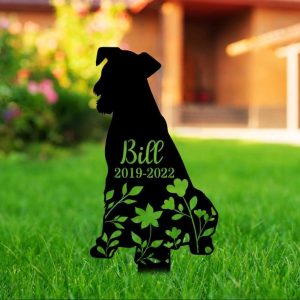 Personalized Floral Airedale Terrier Memorial Sign Yard Stakes Airedale Terrier Grave Marker Cemetery Decor Custom Metal Sign 1