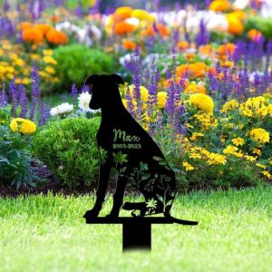 Personalized Floral Azawakh Memorial Sign Yard Stakes Azawakh Grave Marker Cemetery Decor Custom Metal Sign 3