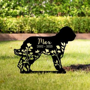 Personalized Floral Barbet Memorial Sign Yard Stakes Barbet Grave Marker Cemetery Decor Custom Metal Sign 2