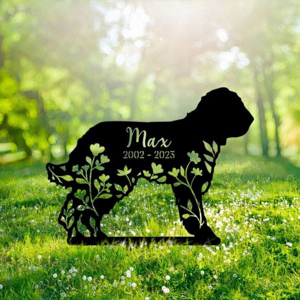 Personalized Floral Barbet Memorial Sign Yard Stakes Barbet Grave Marker Cemetery Decor Custom Metal Sign