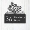 Personalized Floral Book Library Address Sign House Number Plaque Custom Metal Sign 3
