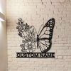 Personalized Floral Butterfly Garden Decorative Custom Metal Sign 1 1