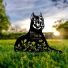 Personalized Floral Cane Corso Memorial Sign Yard Stakes Cane Corso Grave Marker Cemetery Decor Custom Metal Sign 1