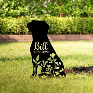 Personalized Floral English Mastiff Memorial Sign Yard Stakes English Mastiff Grave Marker Cemetery Decor Custom Metal Sign 1