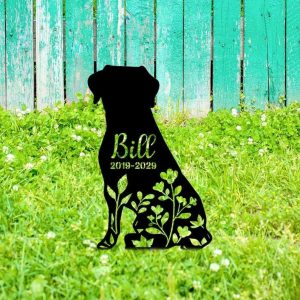 Personalized Floral English Mastiff Memorial Sign Yard Stakes English Mastiff Grave Marker Cemetery Decor Custom Metal Sign 2