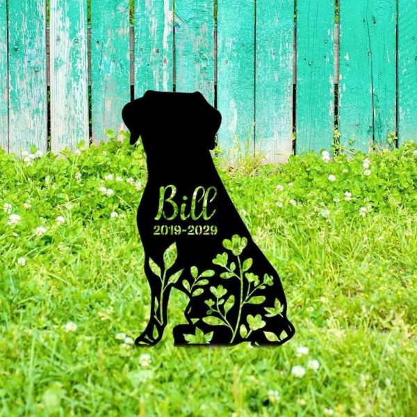 Personalized Floral English Mastiff Memorial Sign Yard Stakes English Mastiff Grave Marker Cemetery Decor Custom Metal Sign