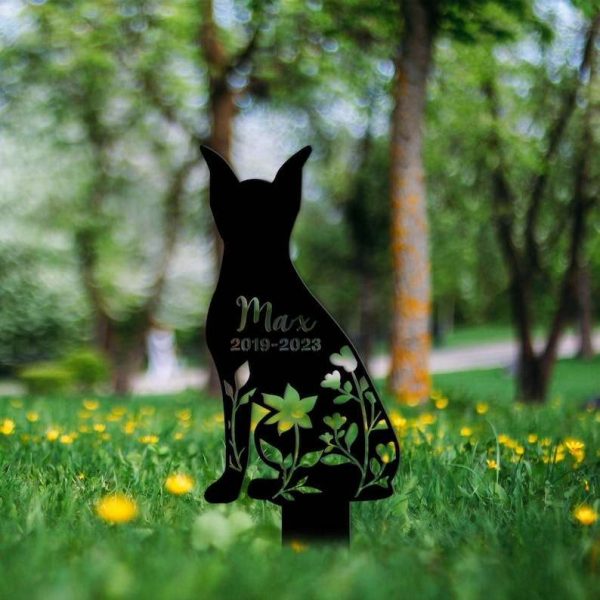 Personalized Floral German Pinscher Memorial Sign Yard Stakes German Pinscher Grave Marker Cemetery Decor Custom Metal Sign