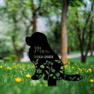 Personalized Floral Great Pyrenee Memorial Sign Yard Stakes Great Pyrenee Grave Marker Cemetery Decor Custom Metal Sign 3