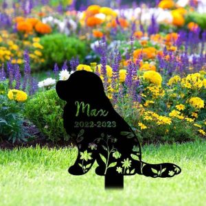 Personalized Floral Great Pyrenee Memorial Sign Yard Stakes Great Pyrenee Grave Marker Cemetery Decor Custom Metal Sign 4