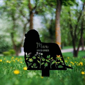 Personalized Floral Komondorok Memorial Sign Yard Stakes Komondorok Grave Marker Cemetery Decor Custom Metal Sign 3