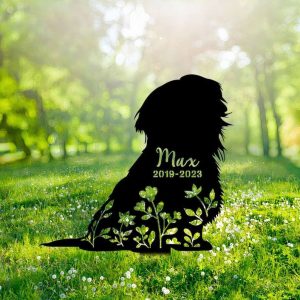 Personalized Floral Shih Tzu Memorial Sign Yard Stakes Shih Tzu Grave Marker Cemetery Decor Custom Metal Sign