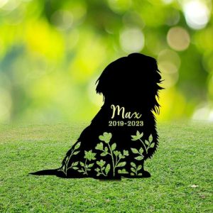 Personalized Floral Shih Tzu Memorial Sign Yard Stakes Shih Tzu Grave Marker Cemetery Decor Custom Metal Sign