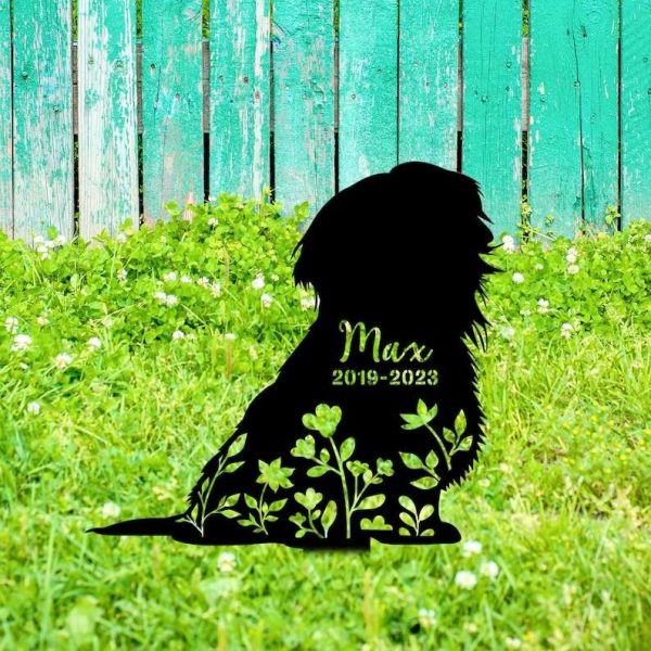 Personalized Floral Shih Tzu Memorial Sign Yard Stakes Shih Tzu Grave Marker Cemetery Decor Custom Metal Sign