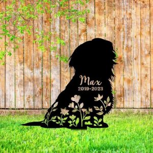 Personalized Floral Shih Tzu Memorial Sign Yard Stakes Shih Tzu Grave Marker Cemetery Decor Custom Metal Sign 4