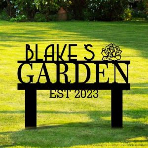 Personalized Flower Beds Name Sign Garden Decorative Custom Metal Sign 1