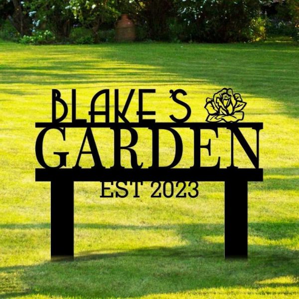 Personalized Flower Beds Name Sign Garden Decorative Custom Metal Sign