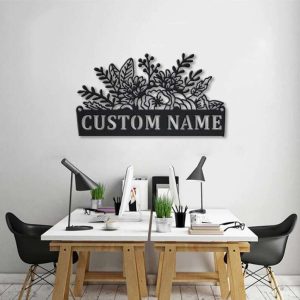 Personalized Flower Border Garden Decorative Custom Metal Sign