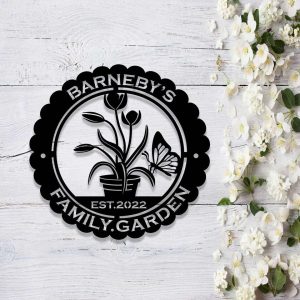 Personalized Flower Butterfly Garden Decorative Custom Metal Sign 2