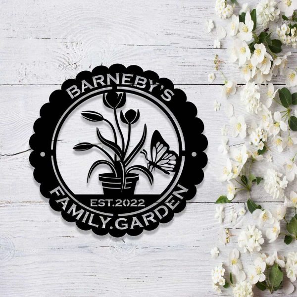 Personalized Flower Butterfly Garden Decorative Custom Metal Sign