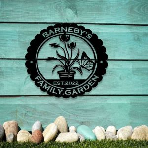 Personalized Flower Butterfly Garden Decorative Custom Metal Sign 3