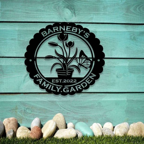 Personalized Flower Butterfly Garden Decorative Custom Metal Sign