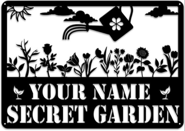 Personalized Flowers Garden She Shed Decorative Custom Metal Sign