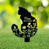Personalized Fluffy Cat Memorial Sign Yard Stakes Flower Fluffy Cat Grave Marker Fluffy Cat Losss Custom Metal Sign 2