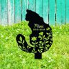 Personalized Fluffy Cat Memorial Sign Yard Stakes Flower Fluffy Cat Grave Marker Fluffy Cat Losss Custom Metal Sign 3