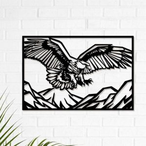 Personalized Flying Eagle Sign Independence Day Veteran Day Patriotic Decor Custom Metal Sign 1