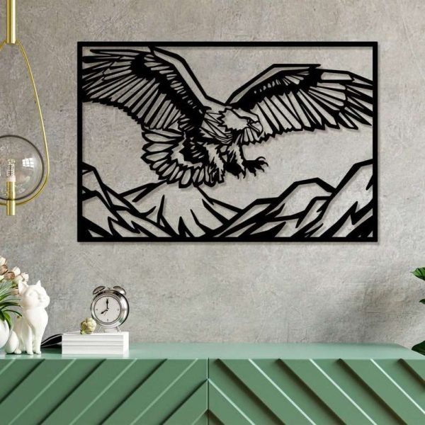 Personalized Flying Eagle Sign Independence Day Veteran Day Patriotic Decor Custom Metal Sign