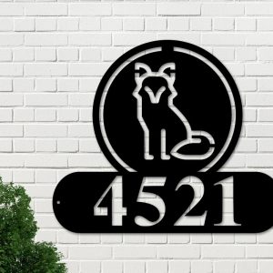 Personalized Fox Address Sign House Number Plaque Custom Metal Sign