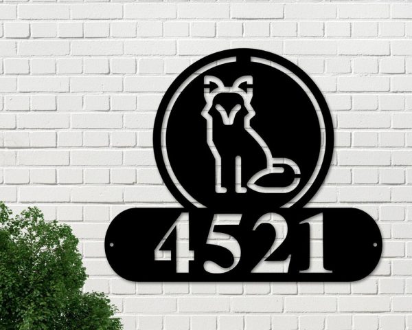 Personalized Fox Address Sign House Number Plaque Custom Metal Sign